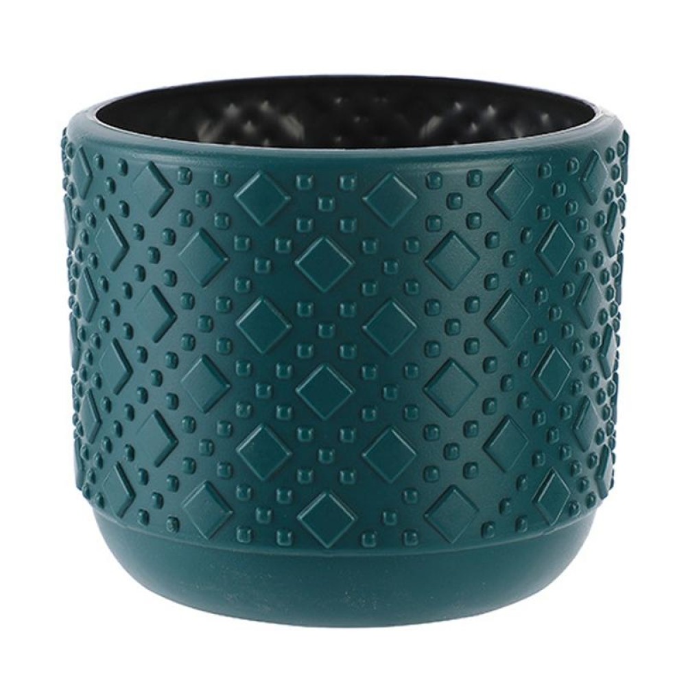 Simple PE Vase Wet And Dry Flower Arrangement Container Imitation Glaze Decorative Wrestling Resistant Flower Pot(Sea Blue)