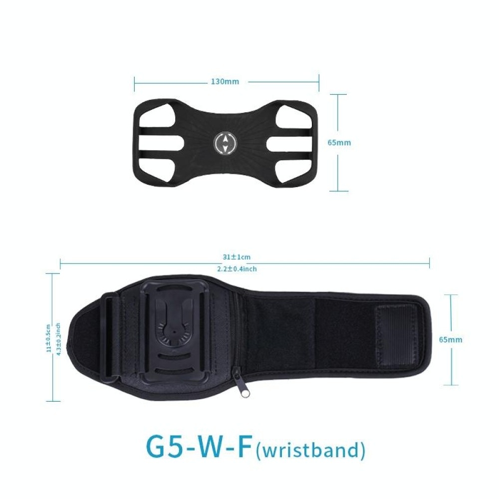 For 4.5-7 inch Phone Zipper Pocket Removable Rotating Arm Belt Bag Running Riding Phone Case(4 Claw Black)