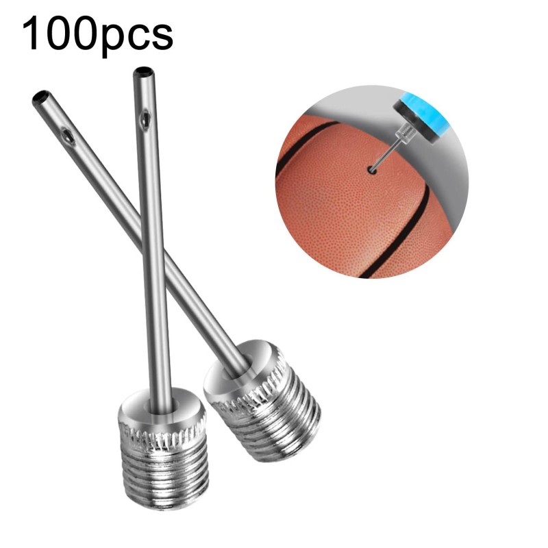 100pcs /Pack Stainless Steel Ball Pump Needles For Football, Basketball, Volleyball, Rugby Balls