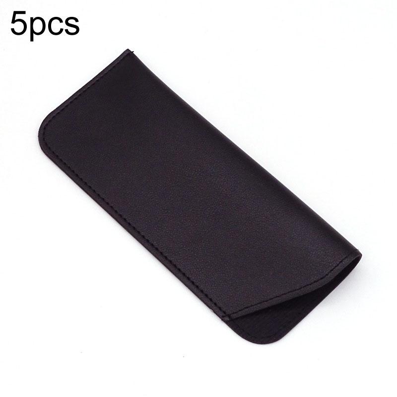 5pcs Thickened Sunglasses Pouch Portable Dustproof Storage Bag, Size: Large 175 x 75mm(Black)