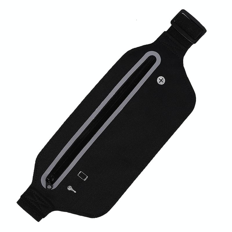 Outdoor Sports Reflective Waist Bag Ultra-Thin Waterproof Running Waist Pack(Black)