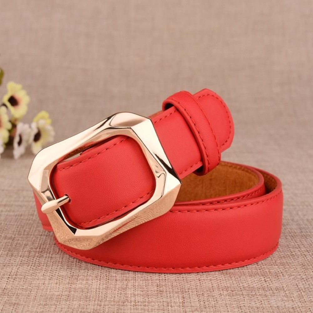 Women Pin Buckle Belt Casual Versatile Clothing Accessories Waist Band(Red)
