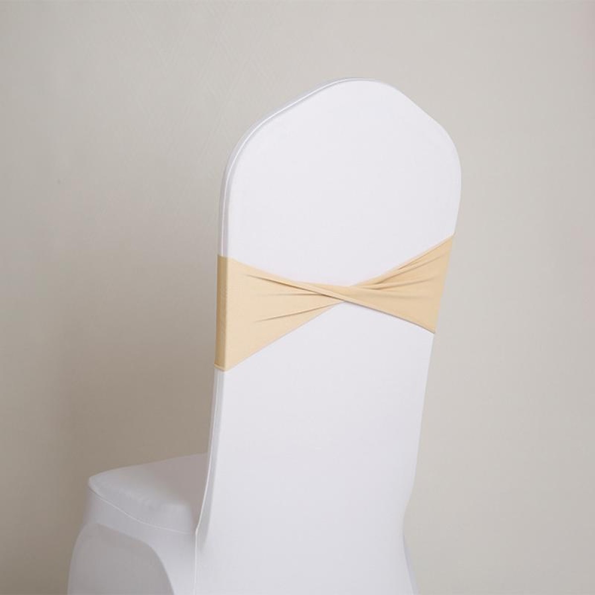 13 x 70cm Buckle-Free Elastic Hoop With Chair Back Flower No Tie Bow Wedding Banquet Chair Back Decoration(Champagne)