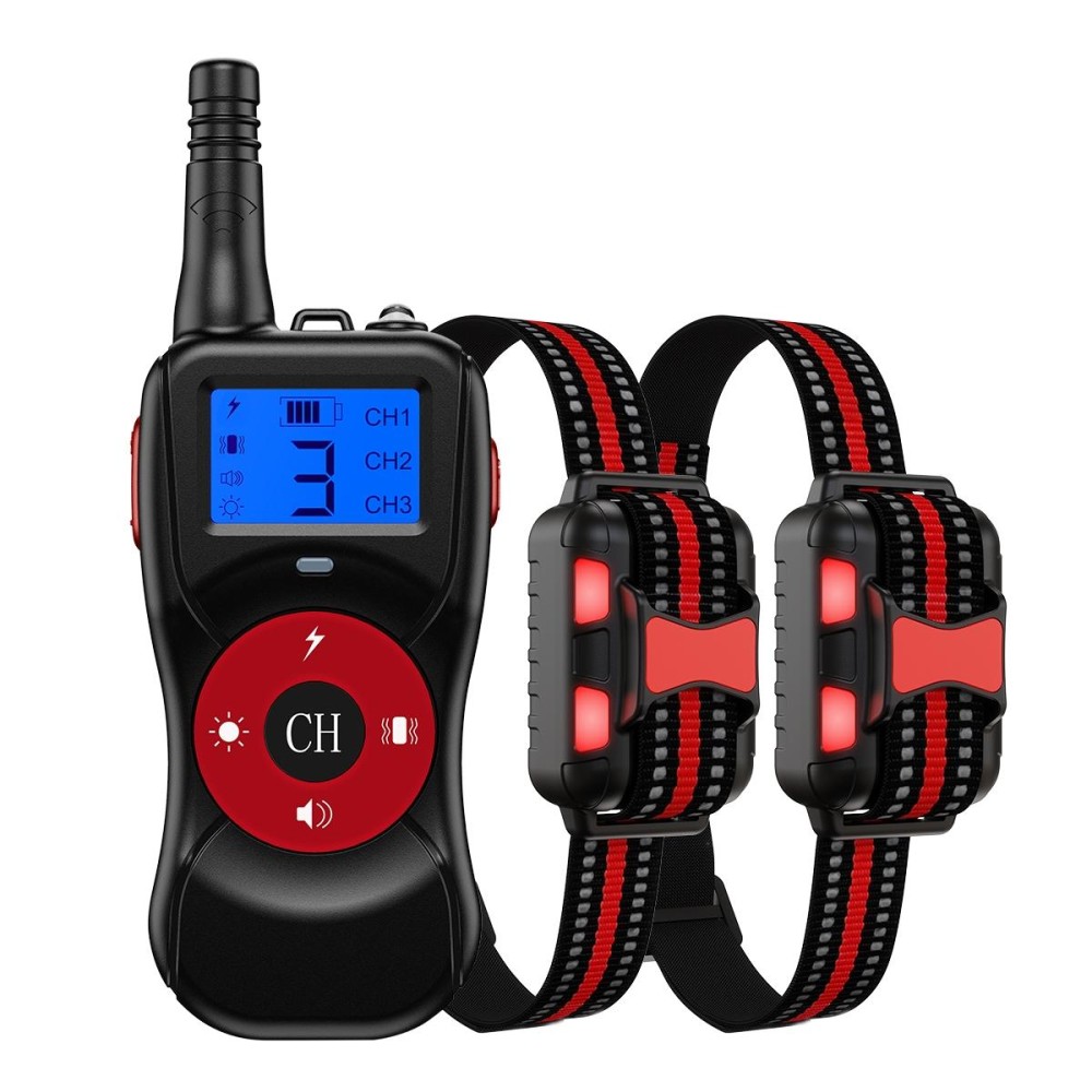 Smart Electronic Remote Control Dog Training Device Waterproof Pets Bark Stopper, Size: For-Two-Dog(Red)