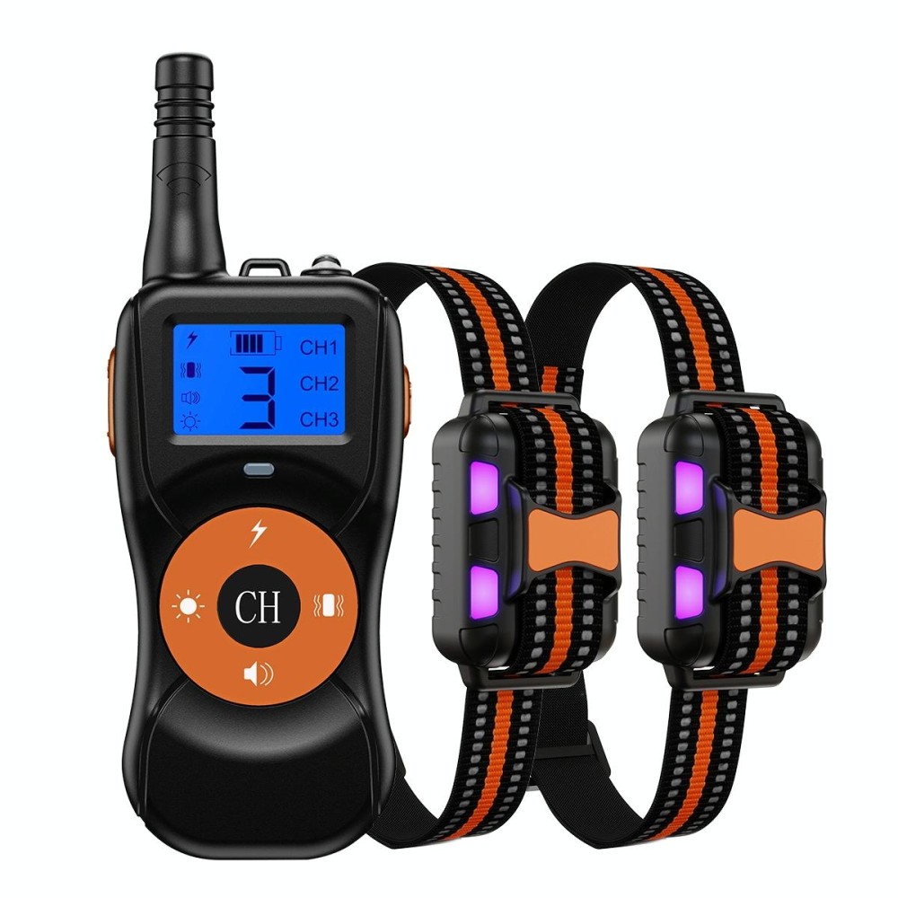 Smart Electronic Remote Control Dog Training Device Waterproof Pets Bark Stopper, Size: For-Two-Dog(Orange)