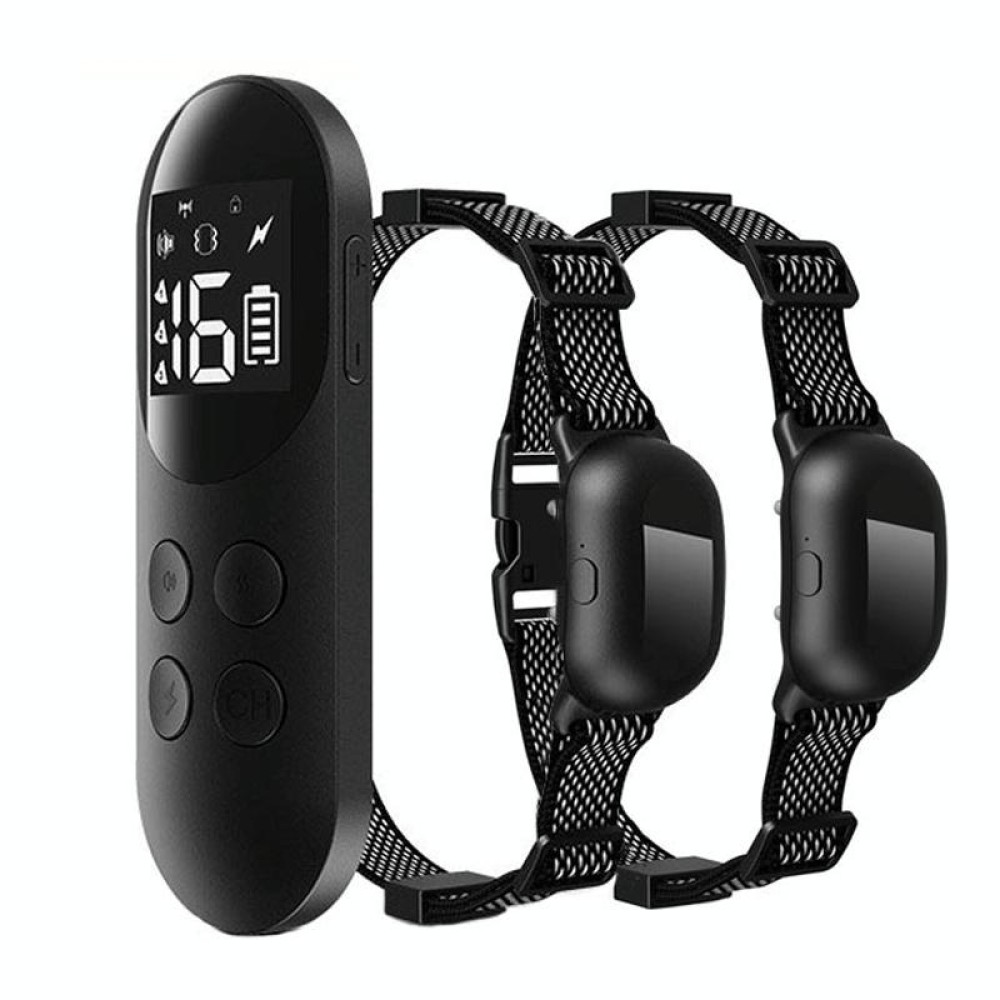 Smart Waterproof Shock Collar For Pets Remote Control Dog Training Device, Size: For-Two-Dog(Black)