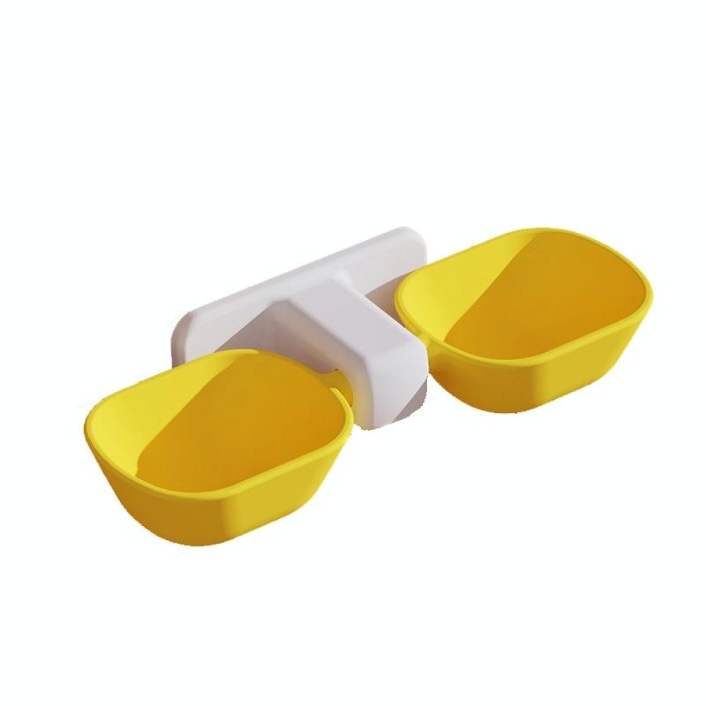 Cat And Dog Eating And Drinking Bowl Dual Use Feeding Bowls(Yellow)