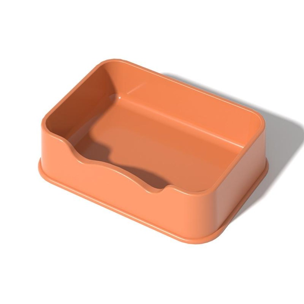 Open Litter Pan Large Capacity Plastic Pet Kennel, Model: Square Orange