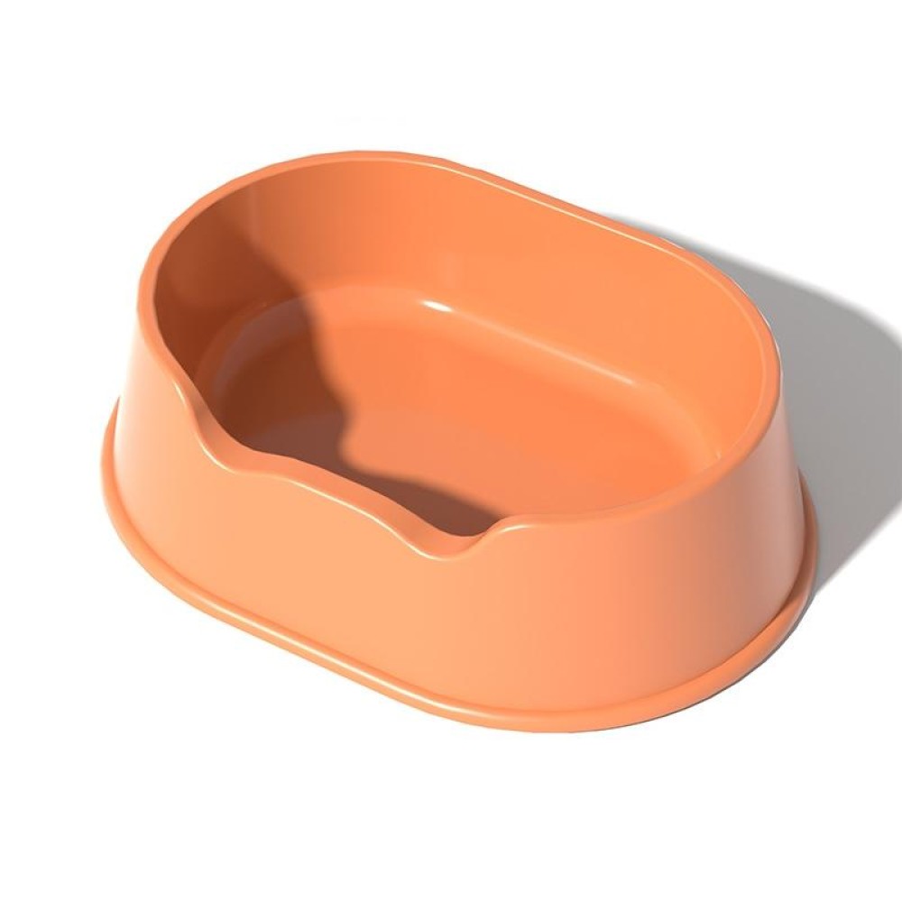 Open Litter Pan Large Capacity Plastic Pet Kennel, Model: Round Orange