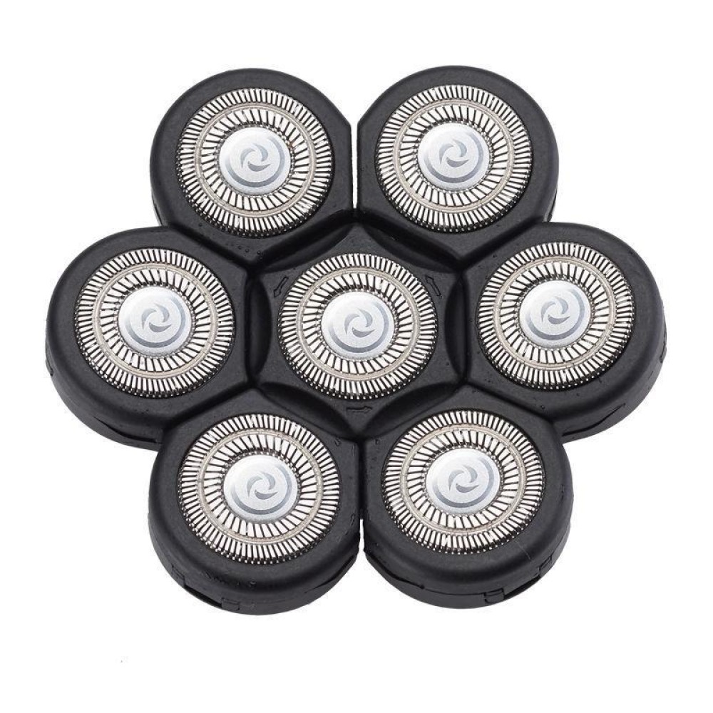 Universal Wet Dry Electric Shavers Replacement Blade Head, Spec:  7 Blades Head Black