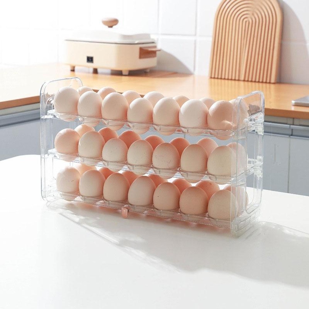 Refrigerator Flip-Type Eggs Storage Rack Egg Fresh-keeping Box, Size: Large(Transparent)
