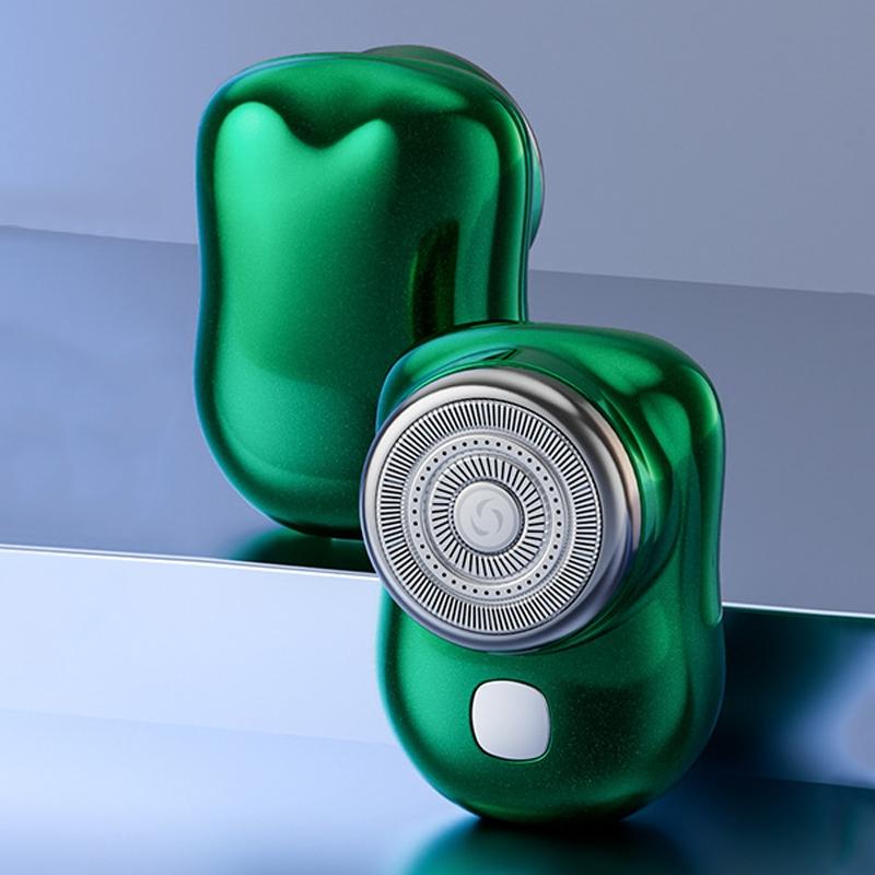 Three-Ring Knife Mesh Electric Men Shaver Travel Portable Mini Shaver, Color: Green