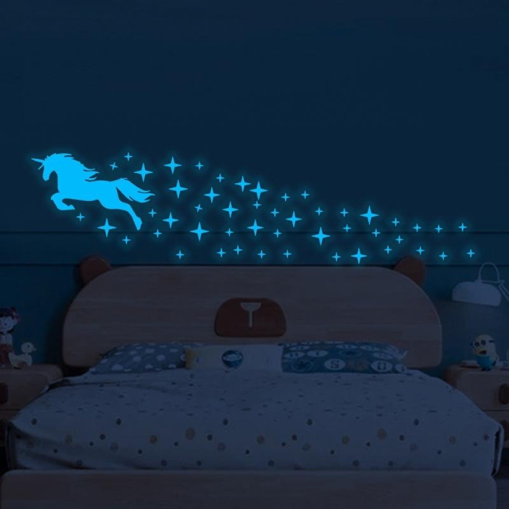 Luminous Self-Adhesive Stickers Bedroom Dormitory Decoration Fluorescent Decals, Style: Unicorn+Stars