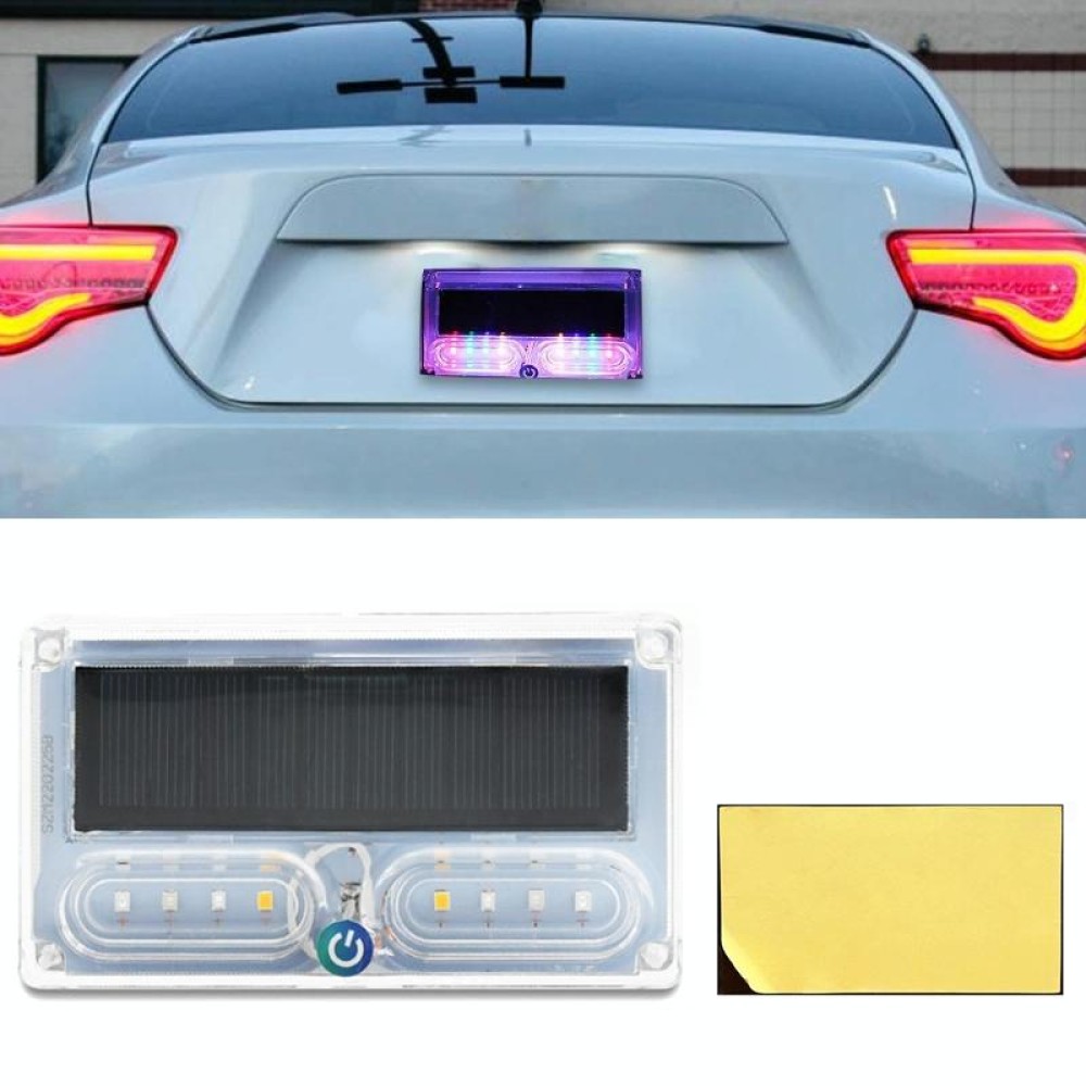 Car Solar Warning Light Anti-rear Collision LED Tail Light(Double-sided Glue)