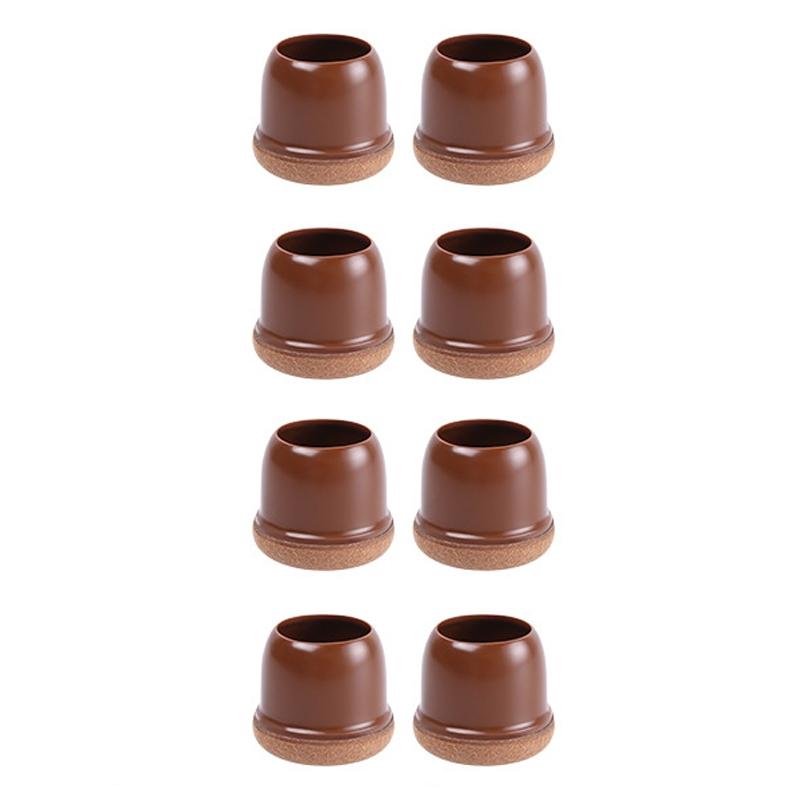 0.75 inch Small 8pcs /Set Round Table And Chair Leg Covers For Tiles/Wooden Floors Furniture Protectors(Light Brown)