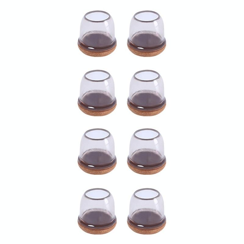 0.75 inch Small 8pcs /Set Round Table And Chair Leg Covers For Tiles/Wooden Floors Furniture Protectors(Transparent)
