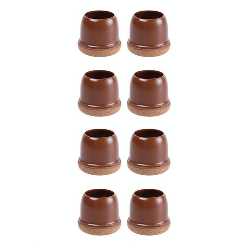 1 inch Medium 8pcs /Set Round Table And Chair Leg Covers For Tiles/Wooden Floors Furniture Protectors(Light Brown)