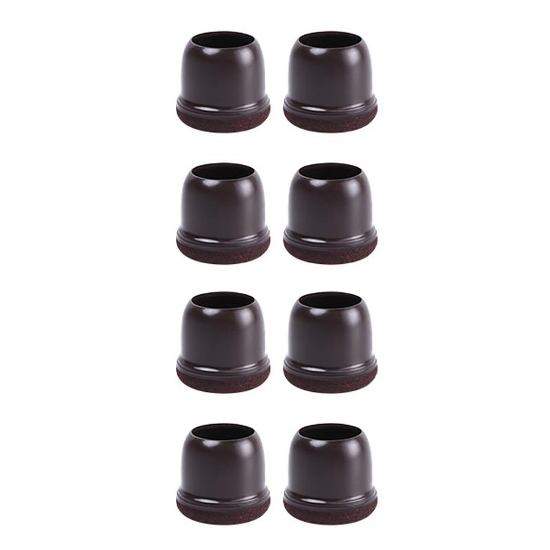 1 inch Medium 8pcs /Set Round Table And Chair Leg Covers For Tiles/Wooden Floors Furniture Protectors(Dark Brown)