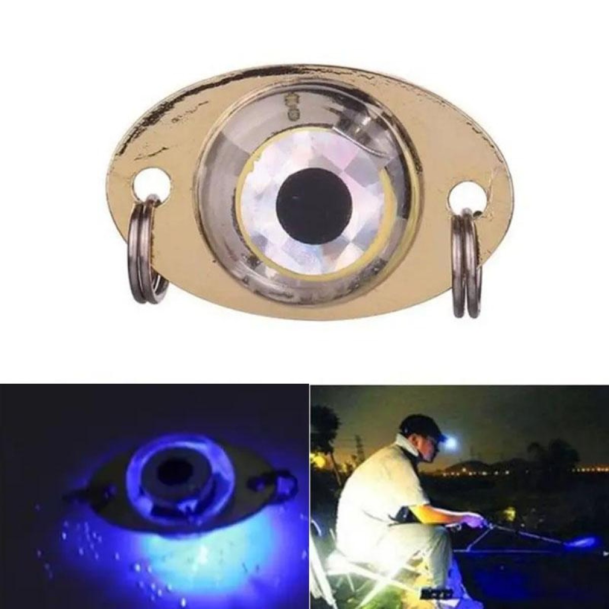3.8G LED Underwater Lure Fish Tool Glowing Metal Fish Bait(Blue)