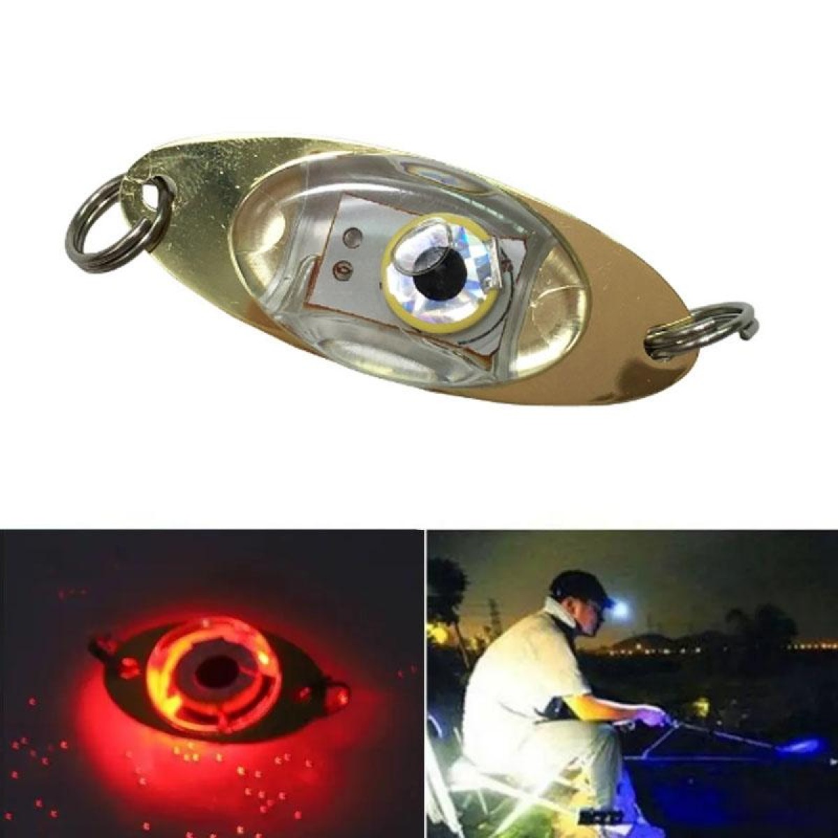 10G LED Underwater Lure Fish Tool Glowing Metal Fish Bait(Red)