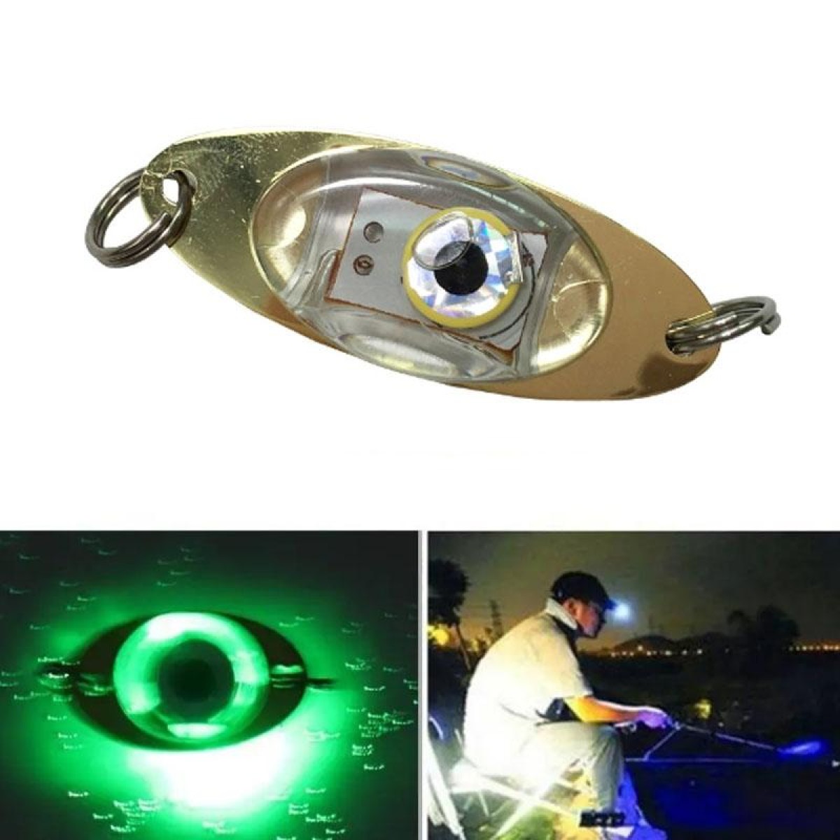 10G LED Underwater Lure Fish Tool Glowing Metal Fish Bait(Green)