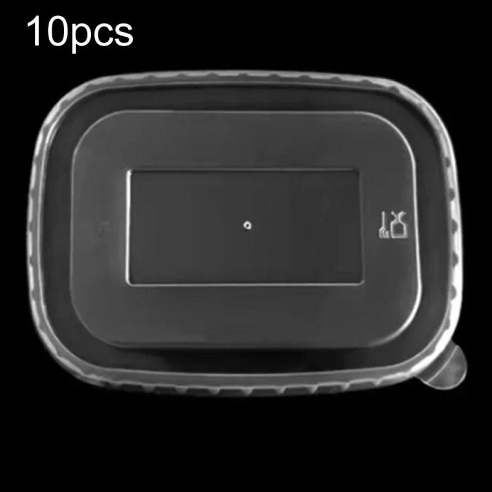 10pcs Disposable Rectangle Paper Bowl Lid Fast Food Packaging Box Cover, Style: PP Cover