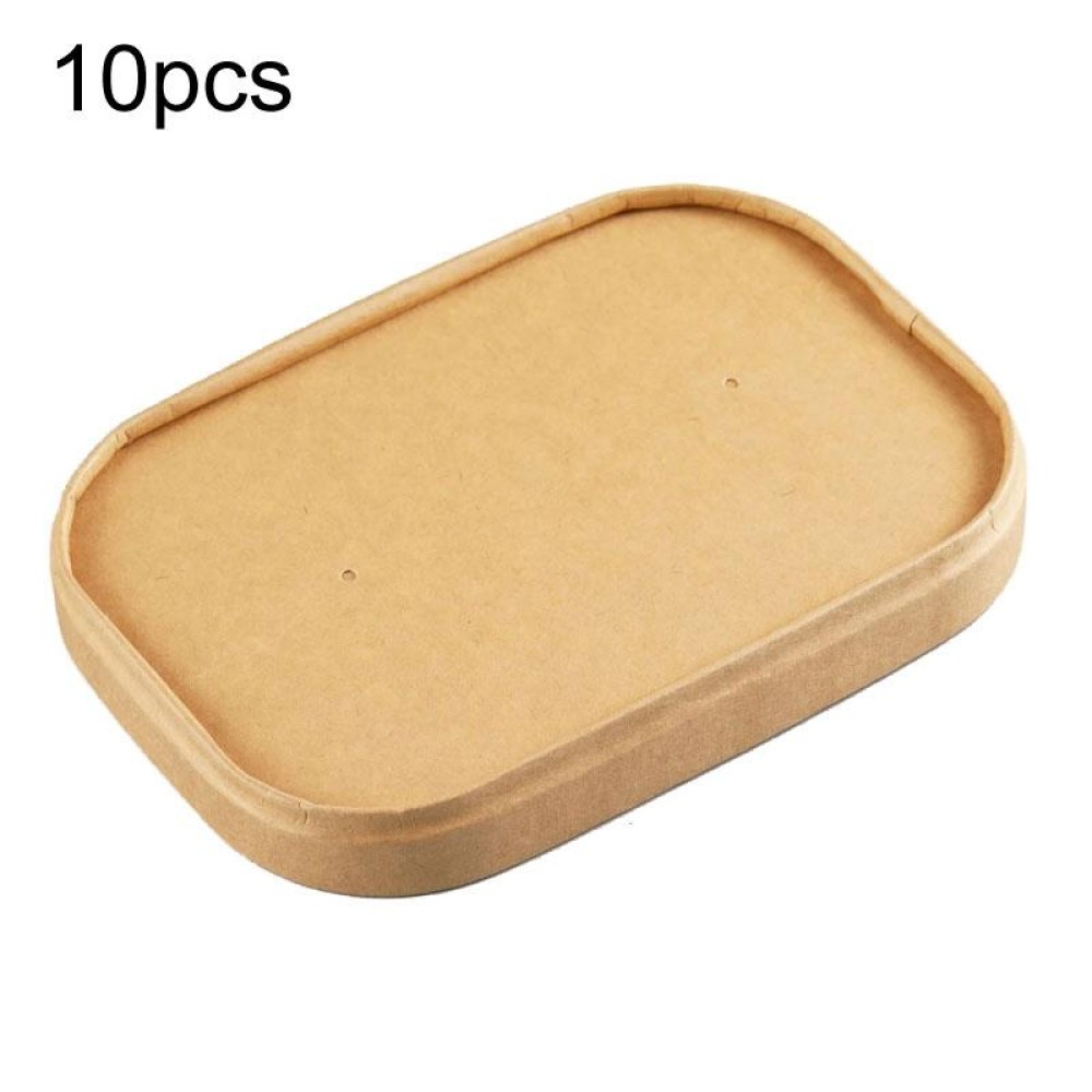 10pcs Disposable Rectangle Paper Bowl Lid Fast Food Packaging Box Cover, Style: Vellum Cover