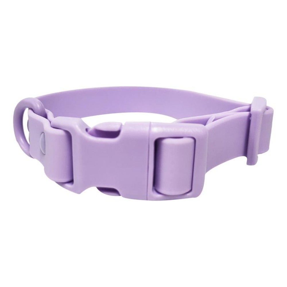 Adjustable Leash Dog Collar Waterproof Pet Traction Coil, Size: M(Purple)