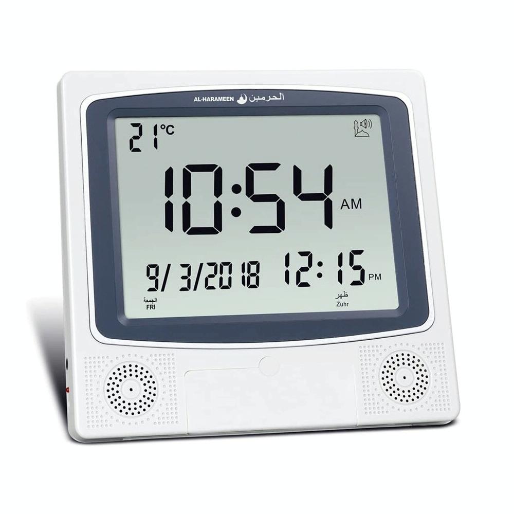 Desktop Digital Perpetual Calendar Study Alarm Clock(Gray White)