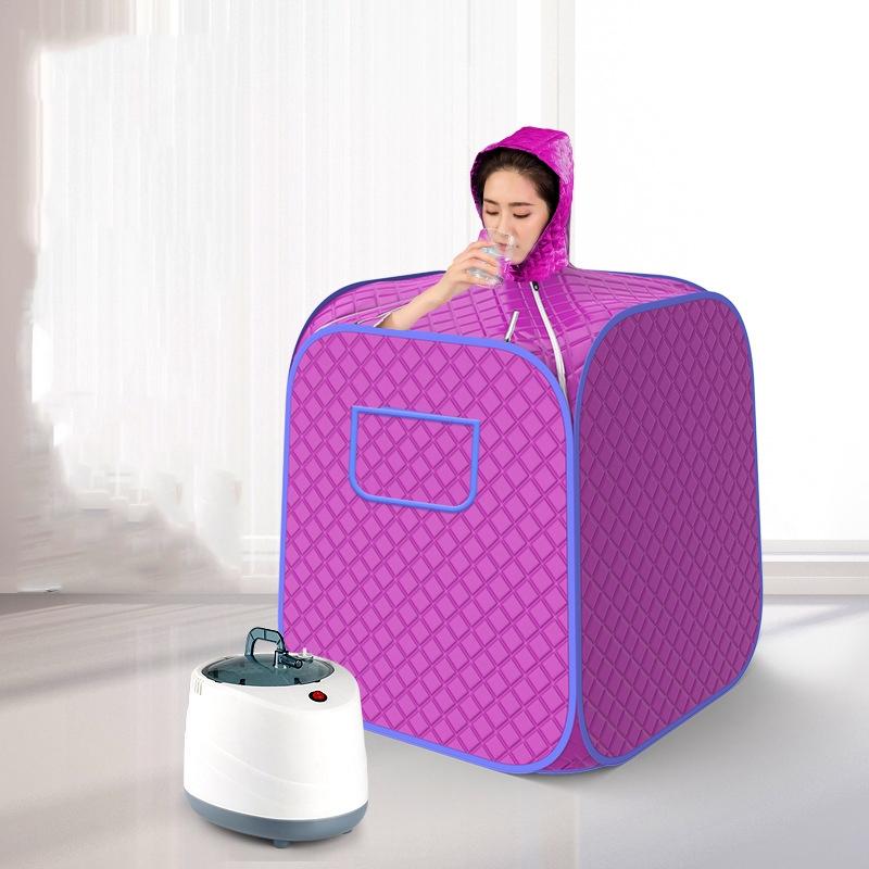 1000W Portable Steam Sauna Spa With Pot Set Weight Loss Skin Spa Machine US Plug 110V(Purple)