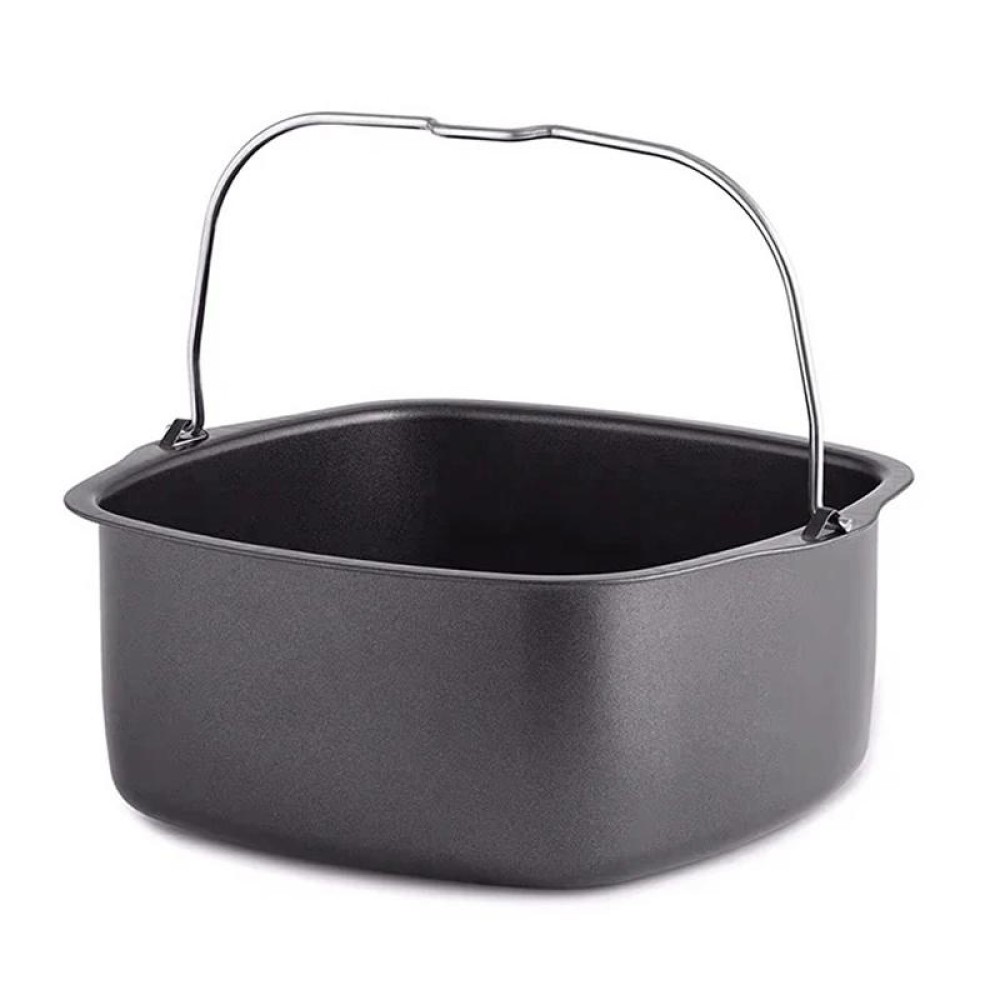 For Square 3.8-8qt Air Fryer Square Non-Stick Cake Basket Baking Tray, Style: 7inch With Ear