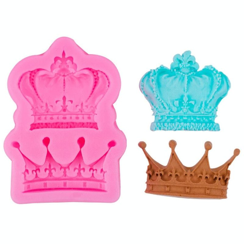 Crown Silicone Chocolate Fondant Baking Cake Mold Handmade Soft Pottery Glue Mold(Pink)