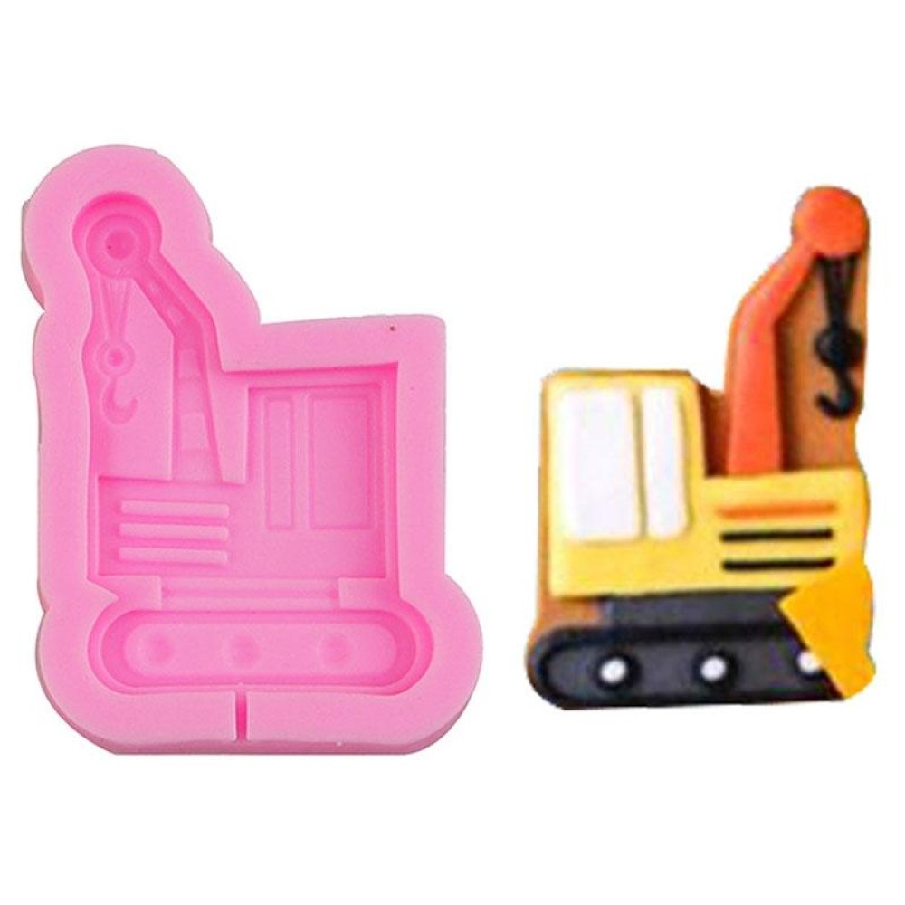 Cartoon Construction Site Tools Engineering Car Cake Decoration Molds, Specification: MK-3056 (Pink)