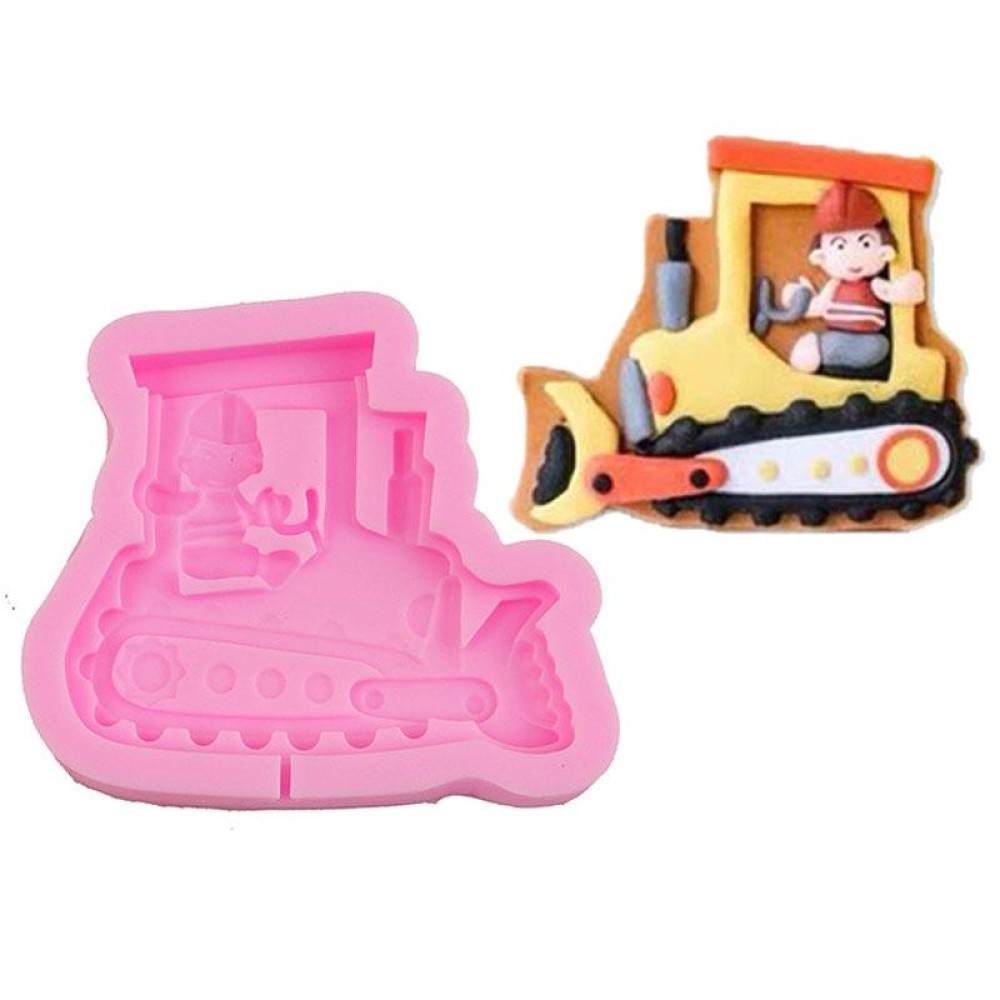 Cartoon Construction Site Tools Engineering Car Cake Decoration Molds, Specification: MK-3058 (Pink)
