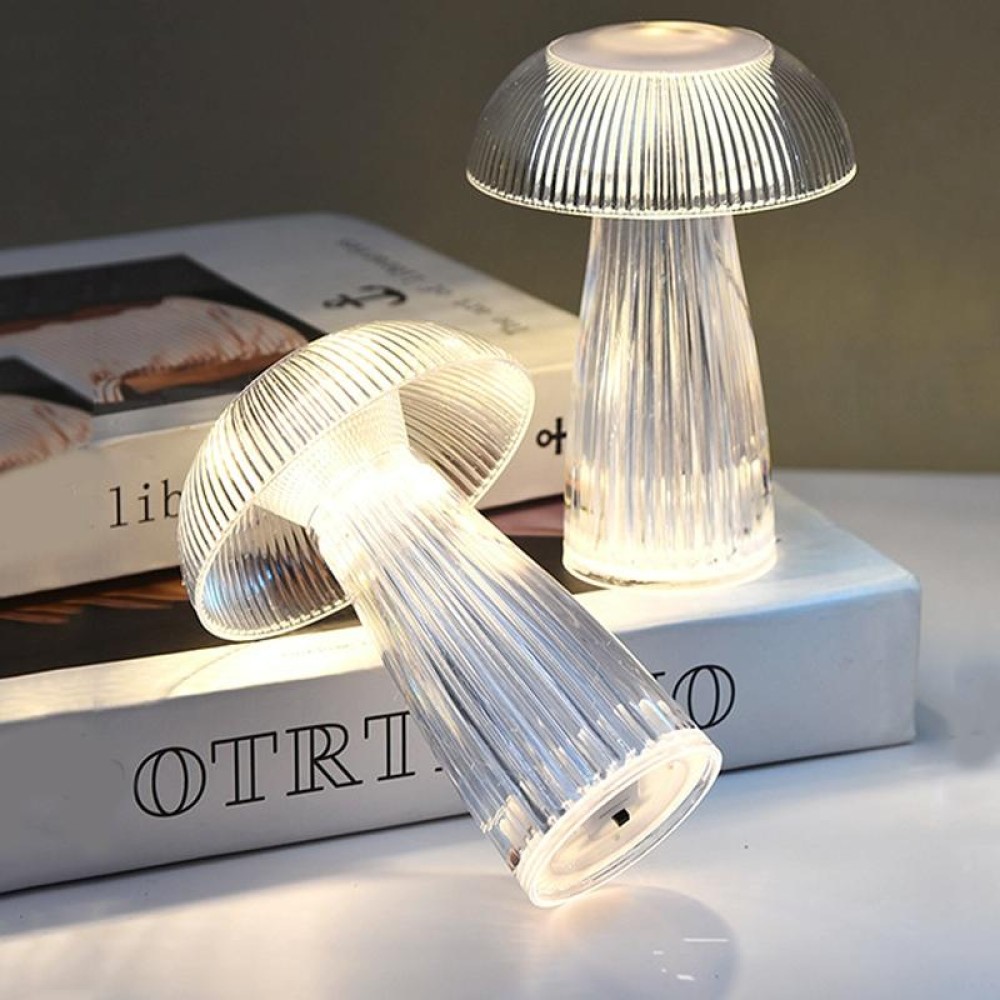 Mushroom Ambient Light Electronic Jellyfish Table Lamp Bedside Night Light 9.4 x 13.7cm(Warm White)