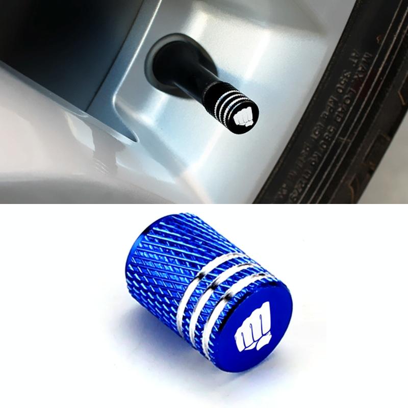 Laser Power Gesture Motivational Fist Car Tire Valve Cap, Specification: Blue