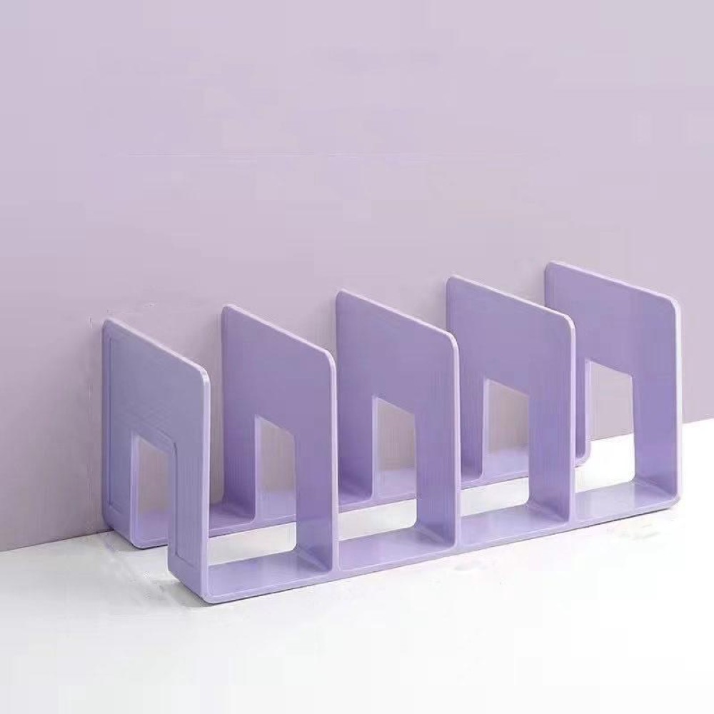 Acrylic Desktop Bookend Book Storage Rack Office Stationery Bookshelf, Style: Thicken Purple