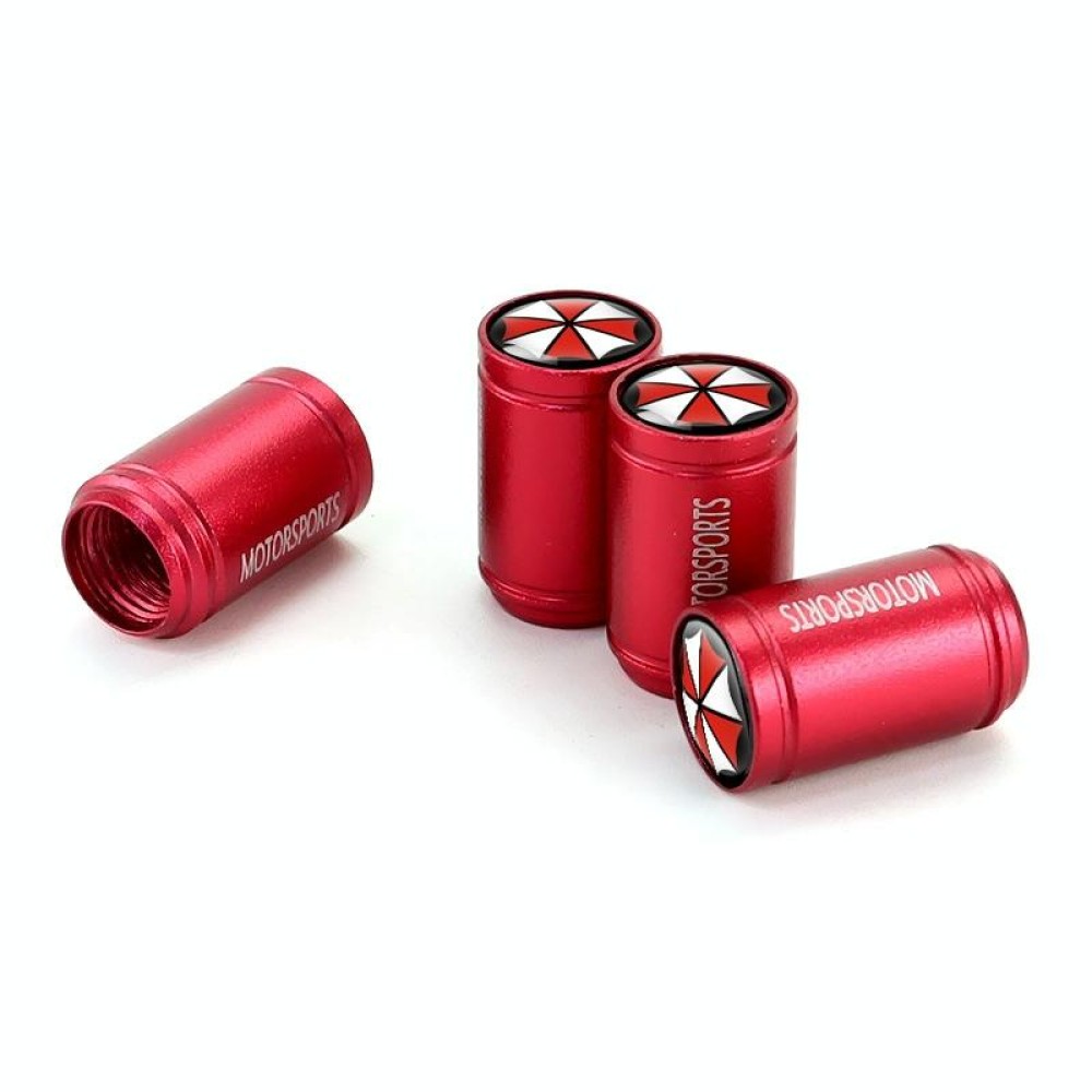 4pcs /Set Umbrella Metal Tire Valve Caps Automobile Universal Modified Valve Covers(Red)