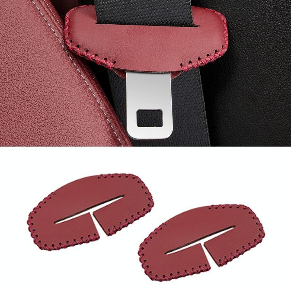 For BMW 1pair Seatbelt Insert Protector Bumper Belt Chuck Decoration(Red)