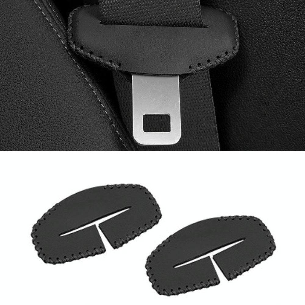 For BMW 1pair Seatbelt Insert Protector Bumper Belt Chuck Decoration(Black)