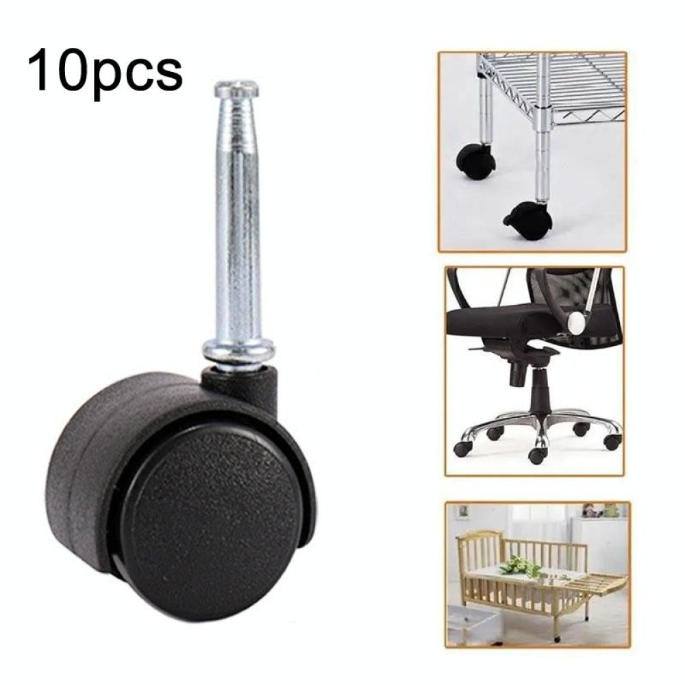 10pcs Swivel Furniture Casters Office Chair Baby Crib Sofa Wheel, Spec: 1.5 Inch Without Brake