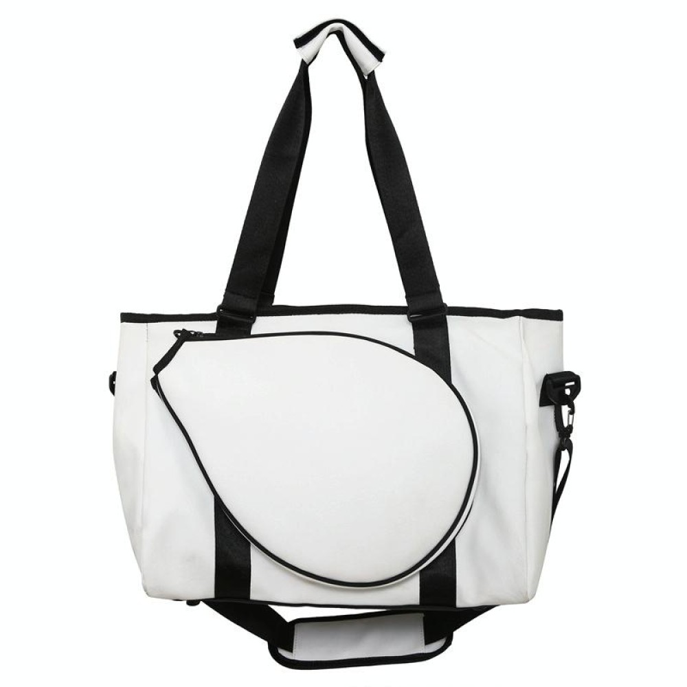 Large-Capacity Travel Single-Shoulder Crossbody Fitness Bag With Badminton Racket Bag(White)