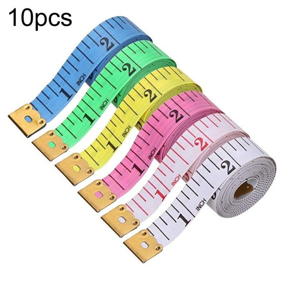 10pcs 1.5m Soft Ruler Cute Tailor Leather Ruler Centimeter Inch 2 In 1(Color Random Delivery)