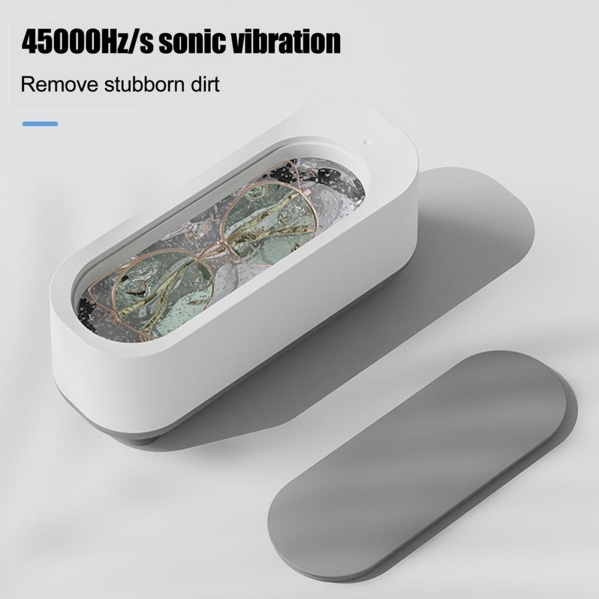 Multifunctional Ultrasonic Cleaner Jewelry Glasses Lenses Cleaning Machine, Spec: Dry Battery Powered Gray