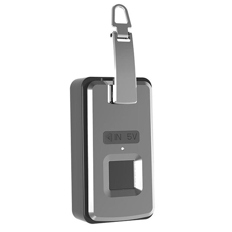 Embedded Luggage Fingerprint Lock USB Charging Super Long Standby Smart Lock(Silver Black)