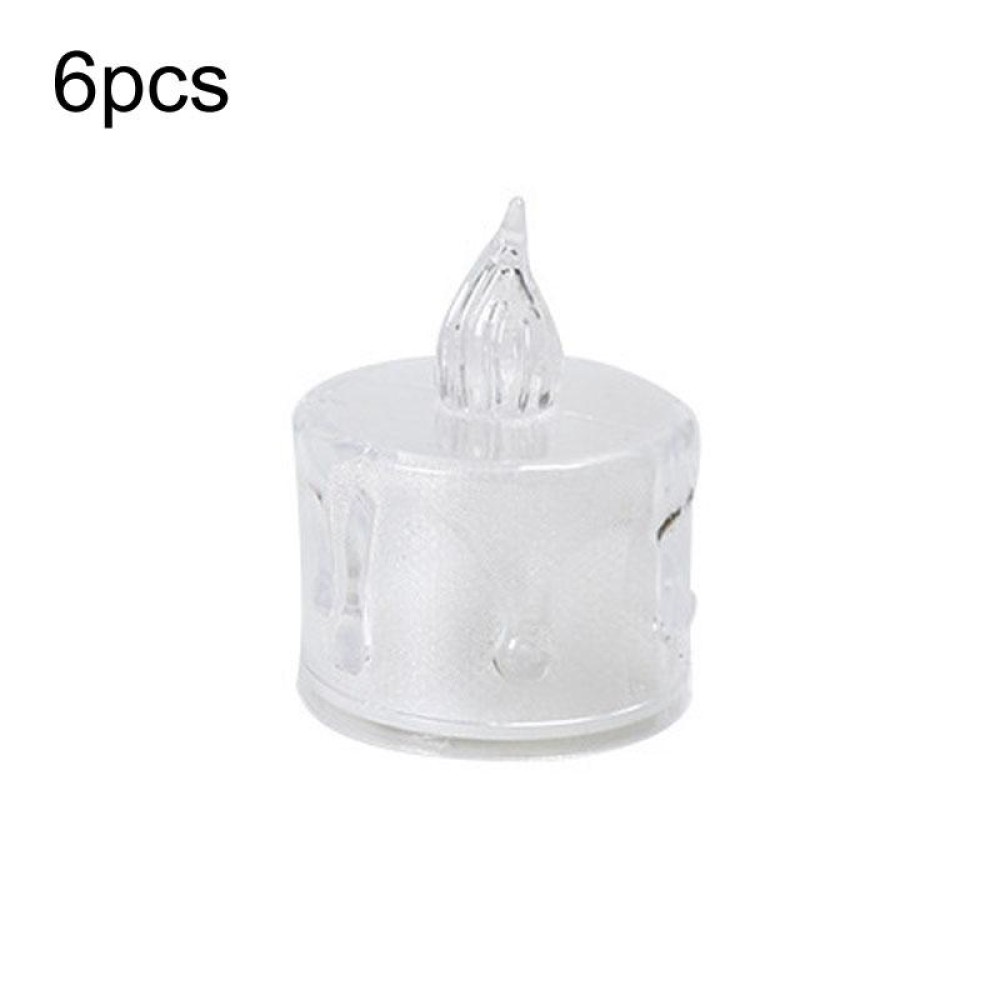 6pcs 3.6x5cm Without Base LED Transparent Glowing Candle Lights Simulation Electronic Candle