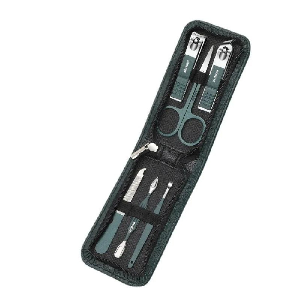 6pcs /Set Portable Nail Clipper Kit Household Nail Clipper Pedicure Tools, Color: Dark Green