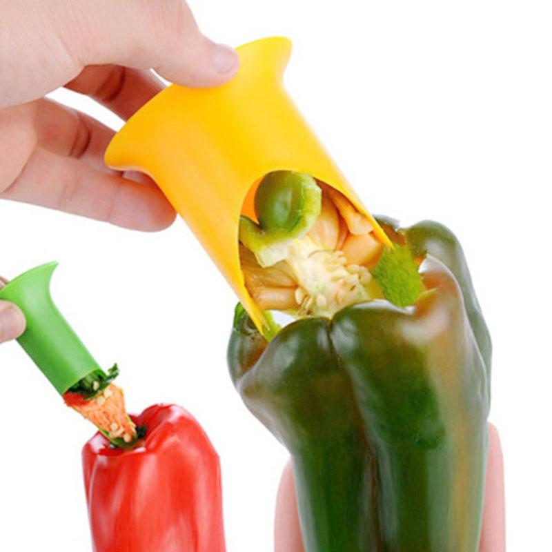 2 In 1 Chili Pepper Seed Extractor Kitchen Fruit and Vegetable Corer(OPP Packaging Color Random Delivery)