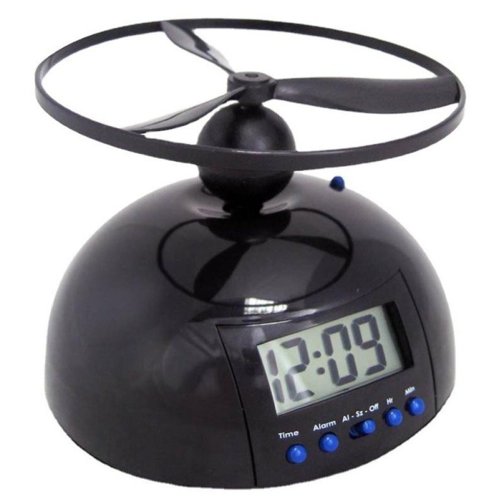 Student Multifunctional LED Flying Alarm Bells Lazy Flying Propeller Digital Alarm Clock(Black)