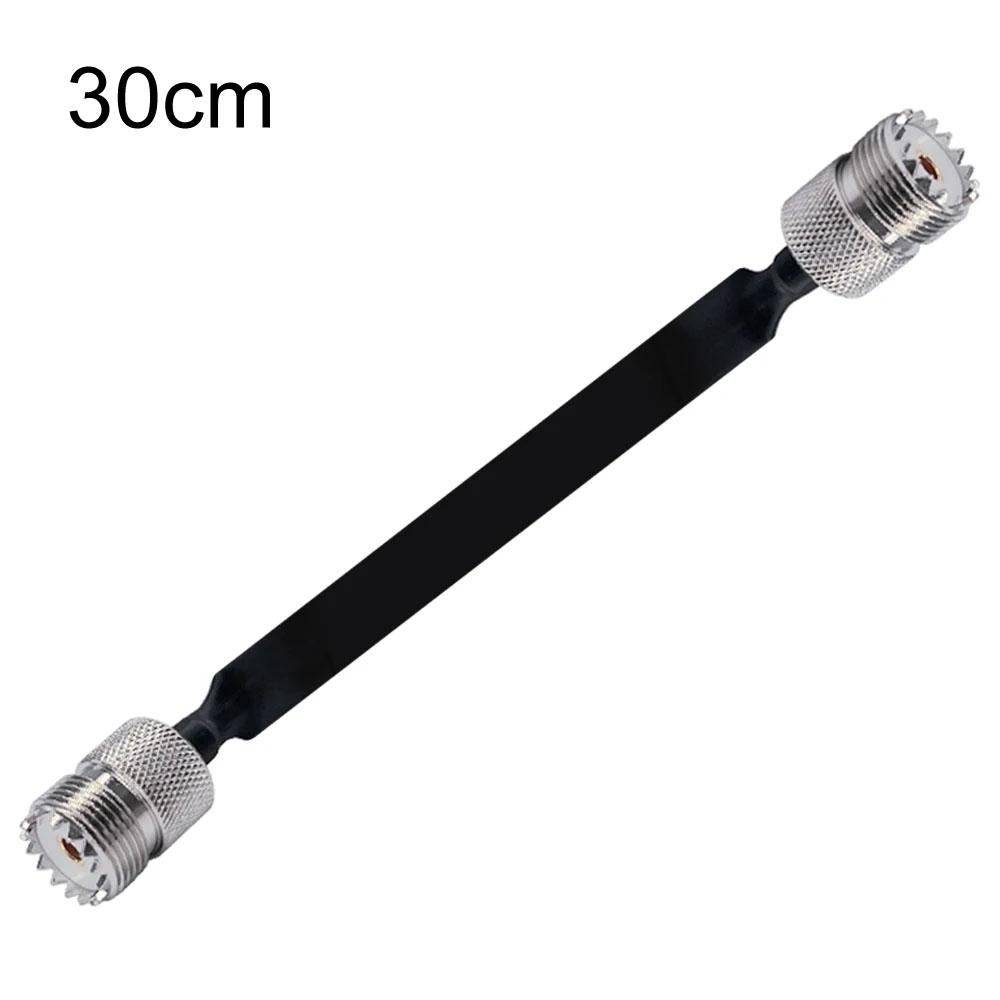 Window/Door Pass Through Flat RF Coaxial Cable UHF 50 Ohm RF Coax Pigtail Extension Cord, Length: 30cm(Female To Female)